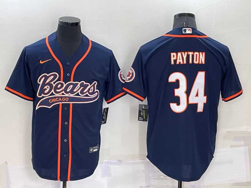 Men's Chicago Bears #34 Walter Payton Navy Blue Stitched MLB Cool Base Nike Baseball Jersey,We sell and wholesale Men's Chicago Bears #34 Walter Payton Navy Blue Stitched MLB Cool Base Nike Baseball Jersey on line form chian!